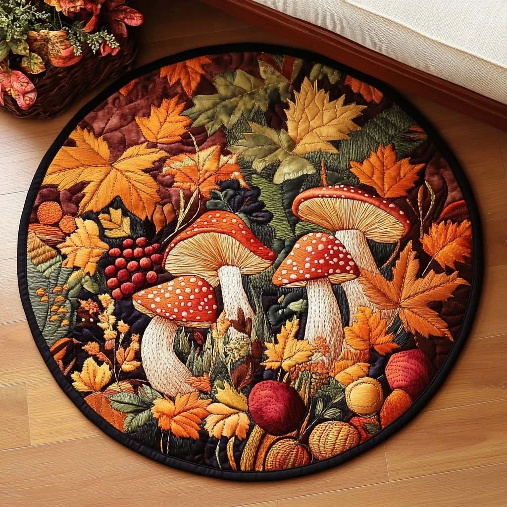 Forest Forage Quilted Round Mat