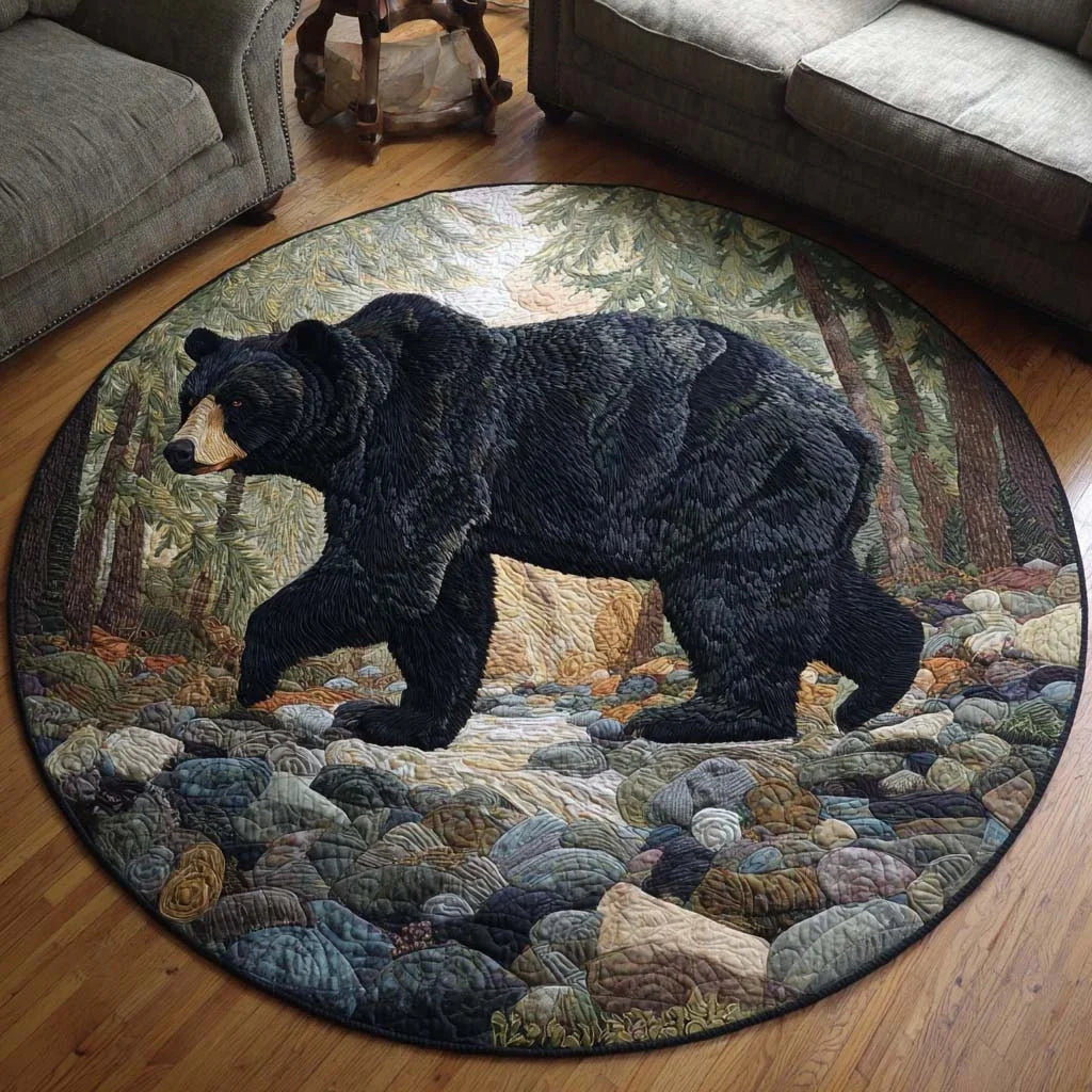 Forest Frame Quilted Round Mat