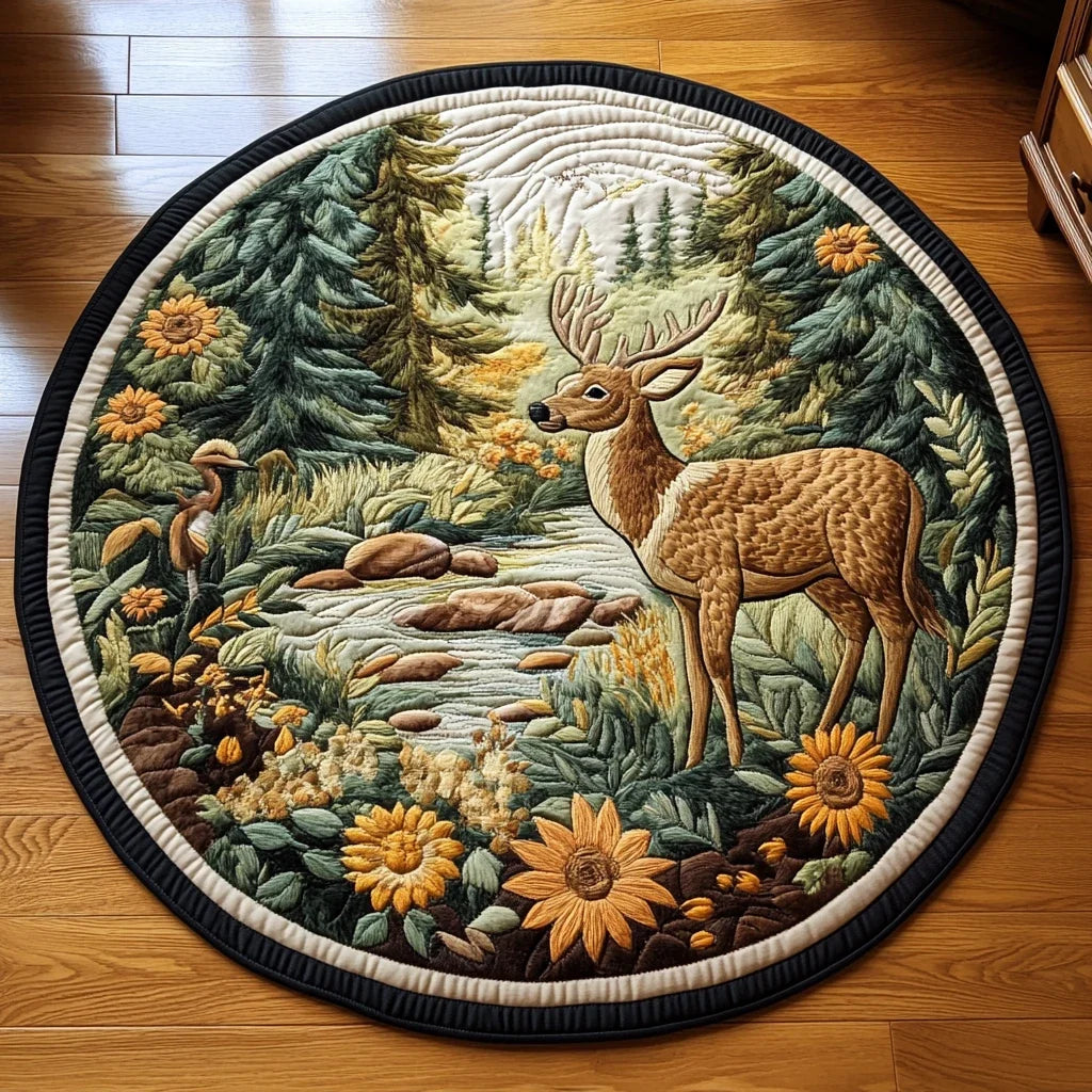 Forest Grace Quilted Round Mat