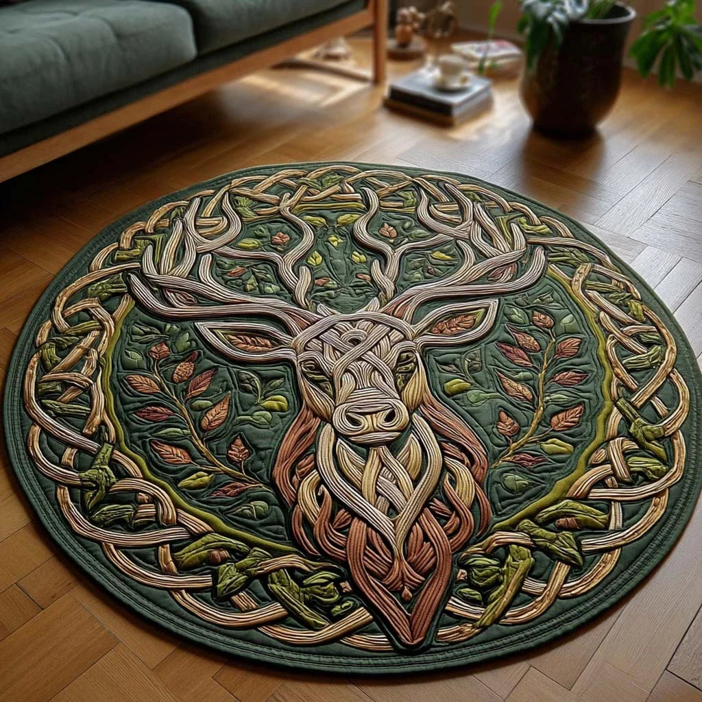 Forest King Quilted Round Mat
