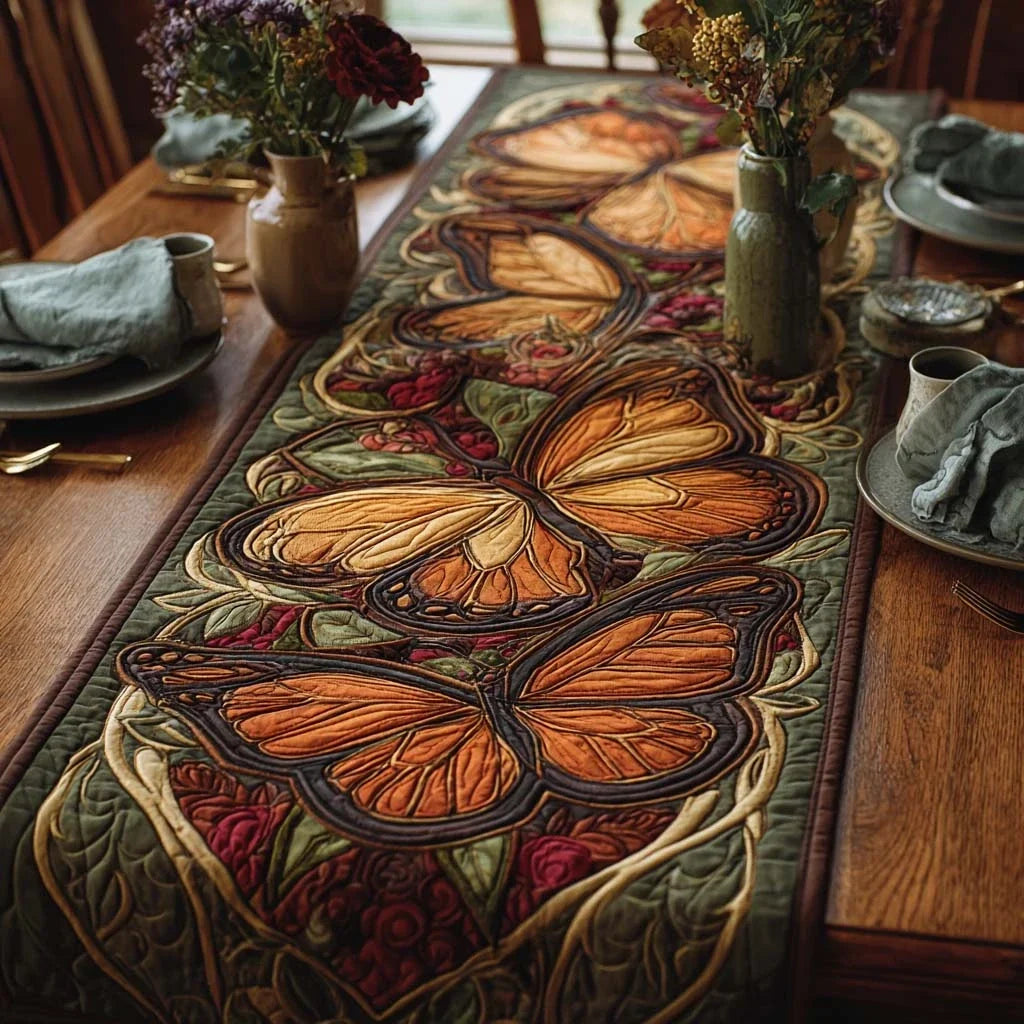 Forest Petals Quilted Table Runner