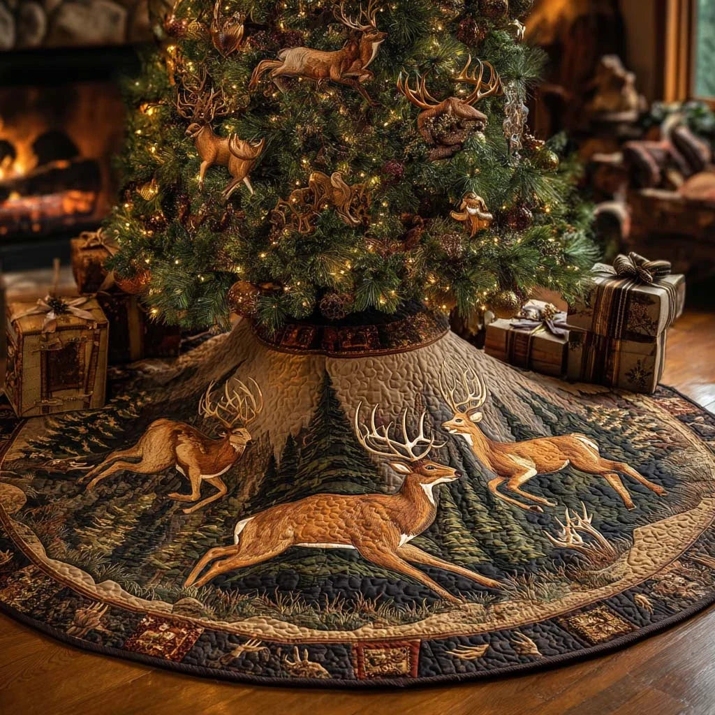 Forest Spirits Christmas Quilted Tree Skirt