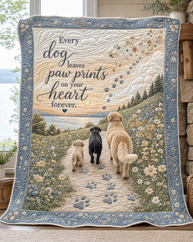 Forever Paw Quilt Blanket - Quilted Blanket by Wild and Way