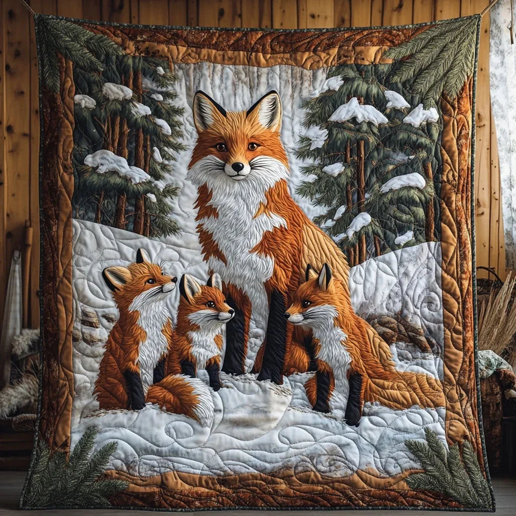 Fox Family Quilt Blanket