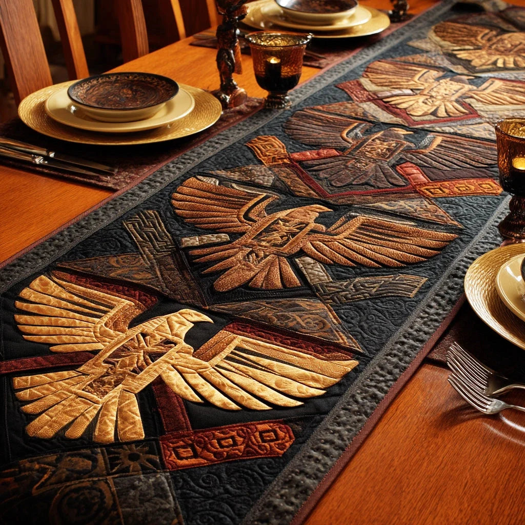 Freedom Eagle Sky Quilted Table Runner