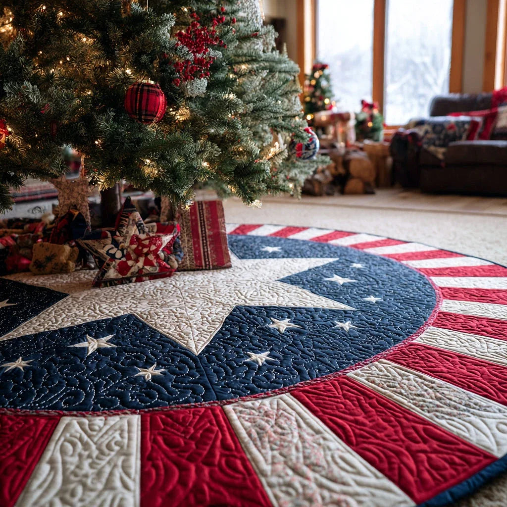 Freedom Heritage Christmas Quilted Tree Skirt