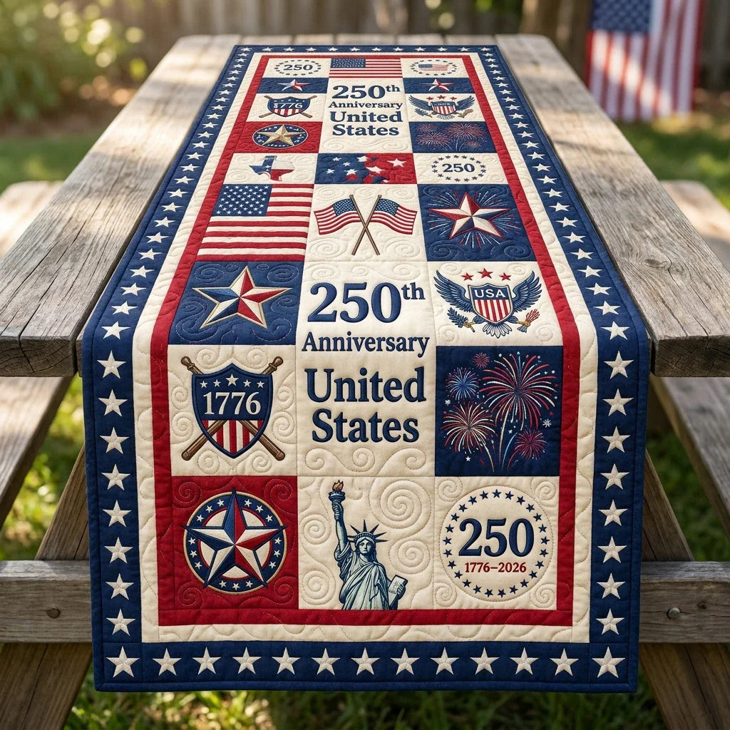 Freedom Mosaic Quilted Table Runner