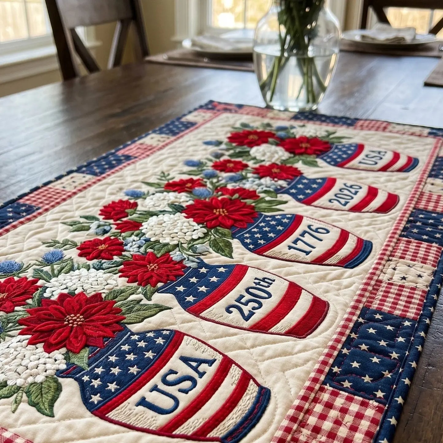 Freedom Roots Quilted Table Runner