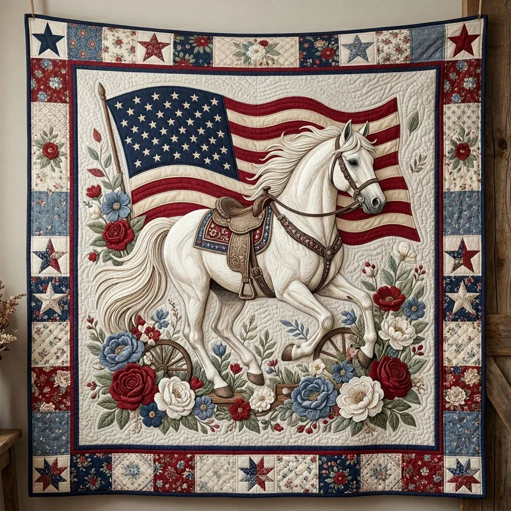 Freedom Stallion Quilt Blanket