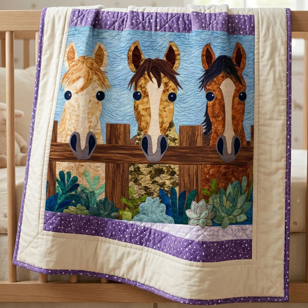 Friendly Filly Quilt Blanket - Quilted Blanket by Wild and Way