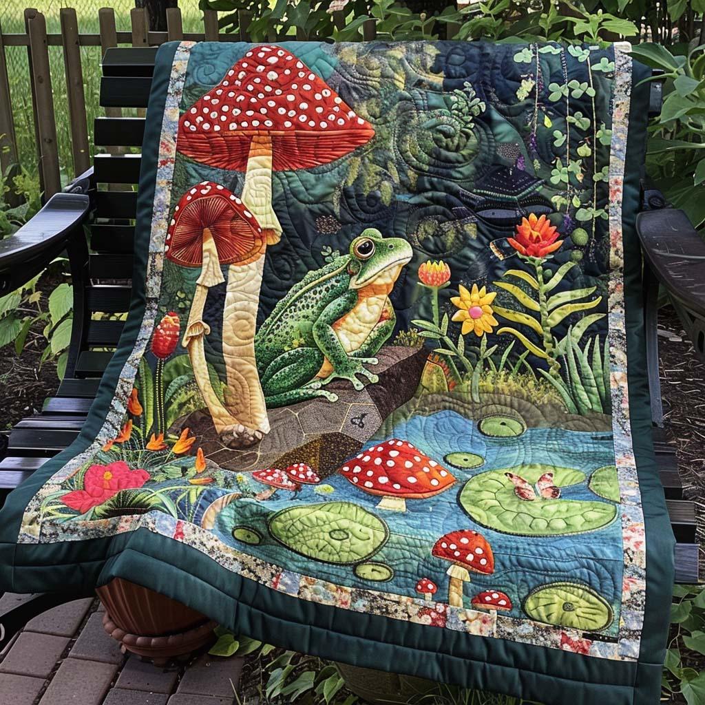 Frog Breeze Quilt Blanket - Quilted Blanket by Wild and Way