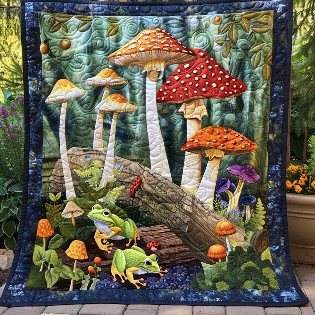 Frog Haven Quilt Blanket - Quilted Blanket by Wild and Way