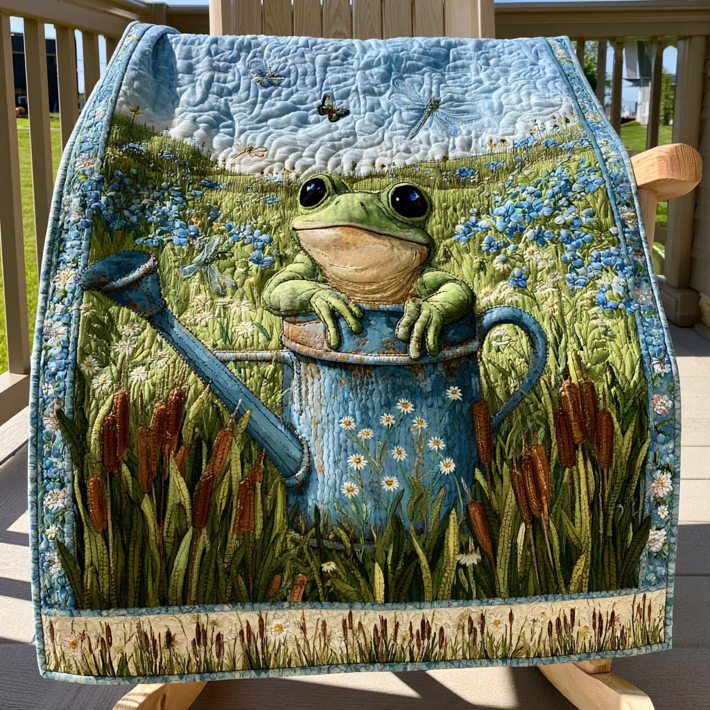 Frog Meadow Quilt Blanket - Quilted Blanket by Wild and Way