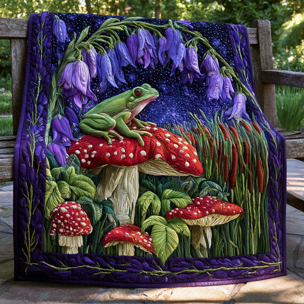 Frog Retreat Quilt Blanket - Quilted Blanket by Wild and Way