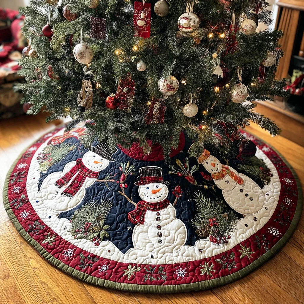 Frost Village Warm Christmas Quilted Tree Skirt