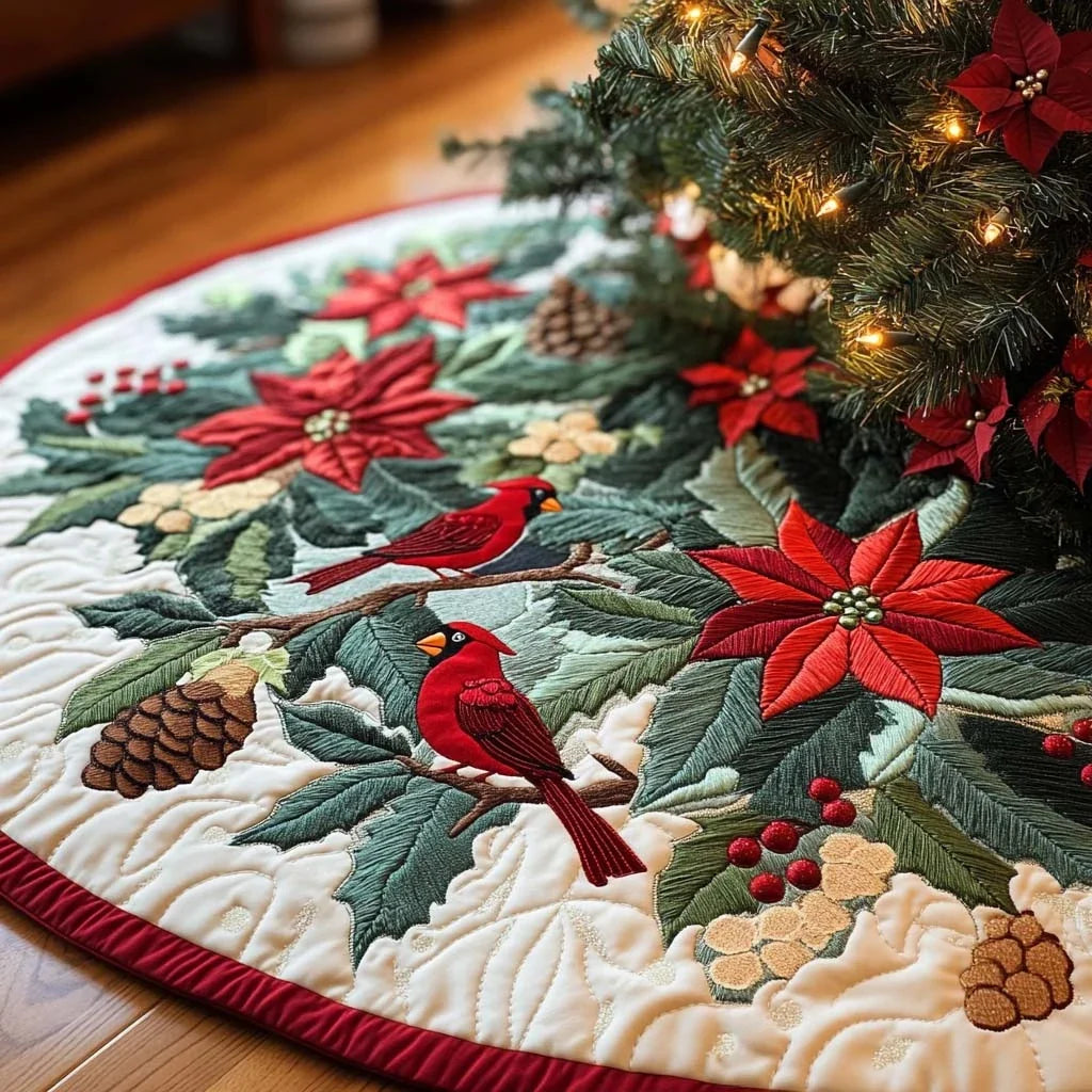 Frostbound Festival Christmas Quilted Tree Skirt
