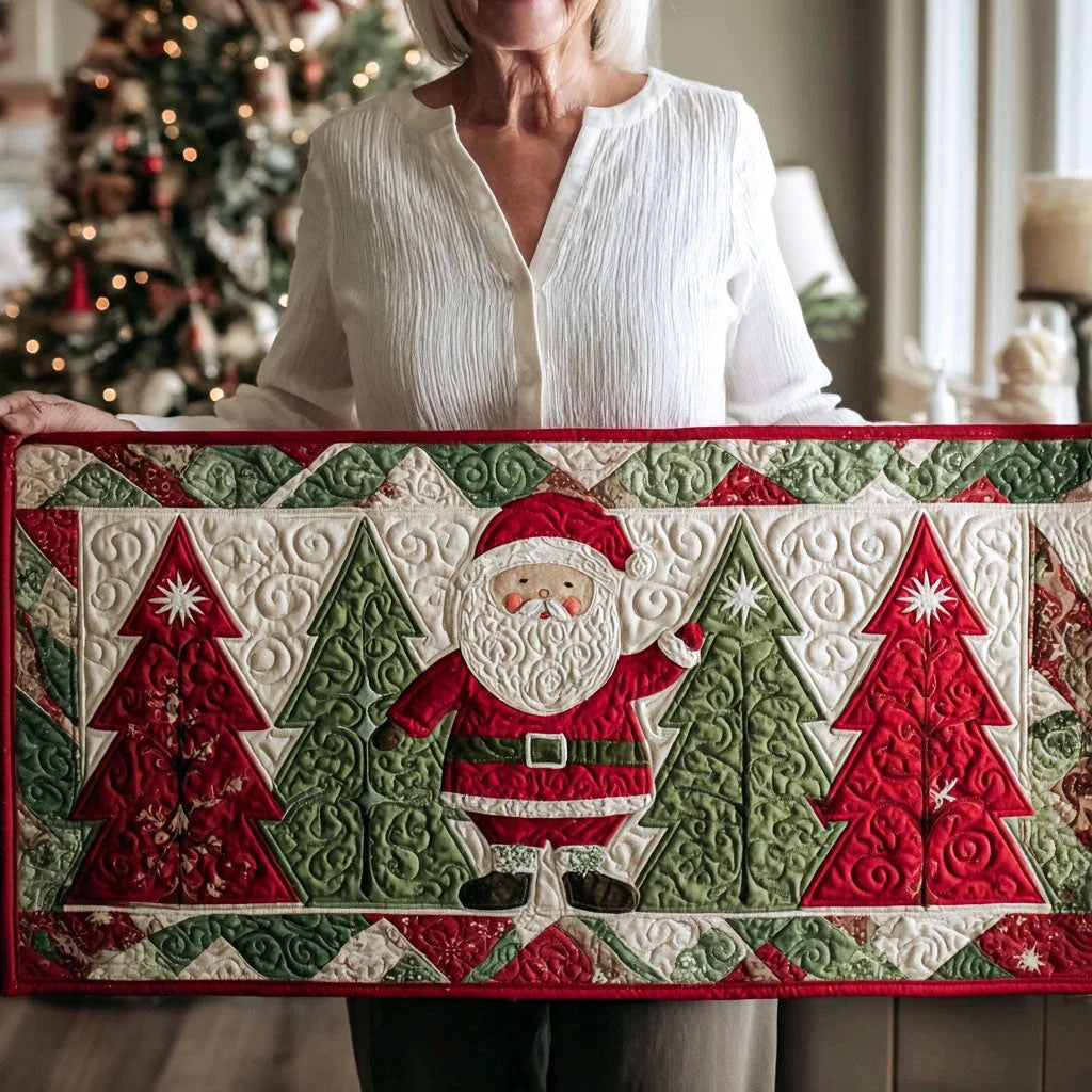 Frostlight Evergreen Quilted Table Runner