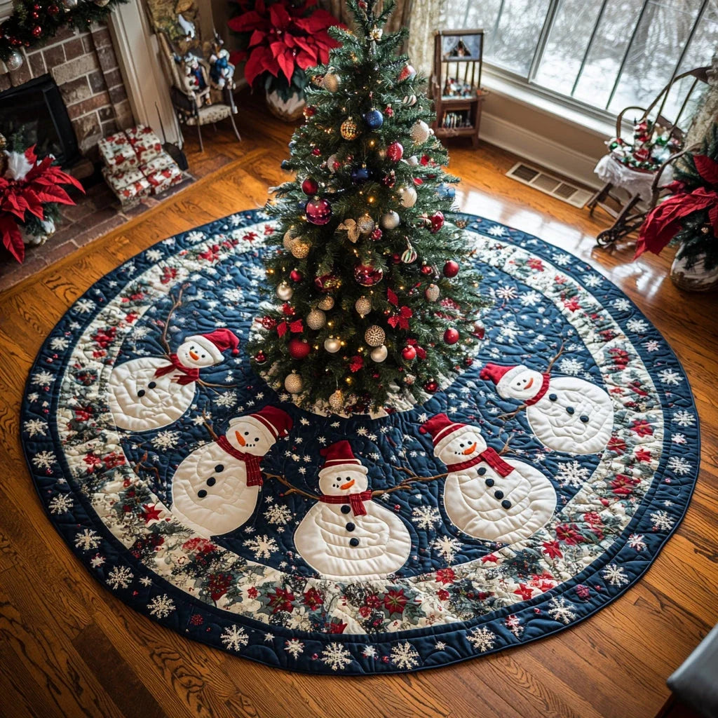 Frosty Morning Christmas Quilted Tree Skirt