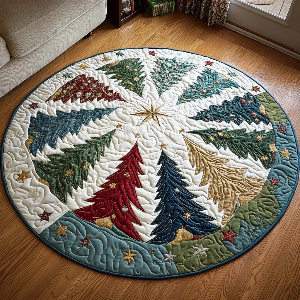 Frosty Morning Quilted Round Mat
