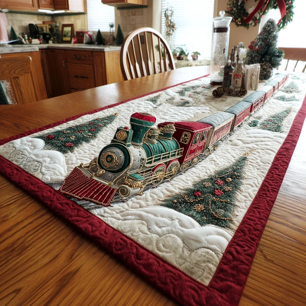 Frosty Tracks Quilted Table Runner
