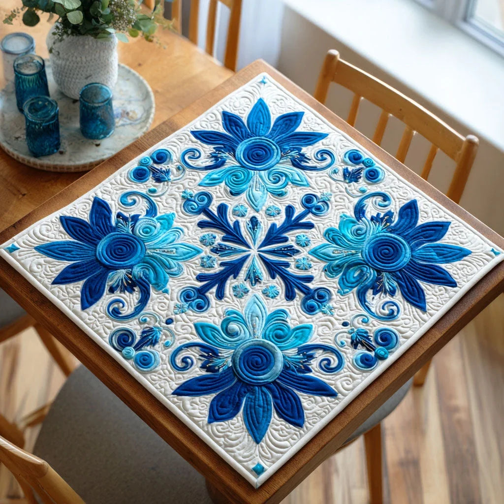 Frozen Holiday Sky Quilted Table Topper