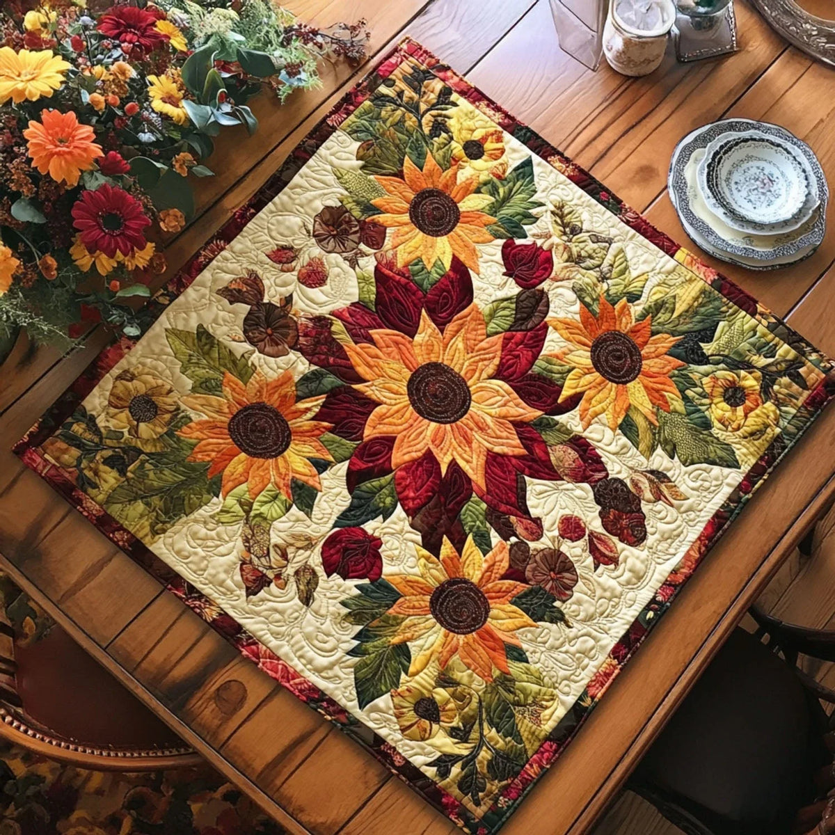 Garden Bloom Quilted Table Topper