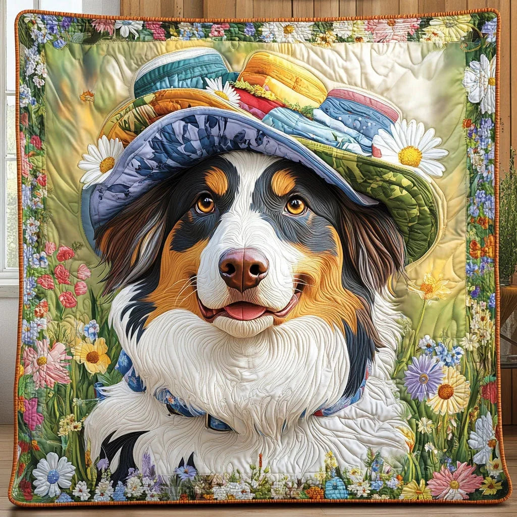 Garden Hat Happy Quilt Blanket