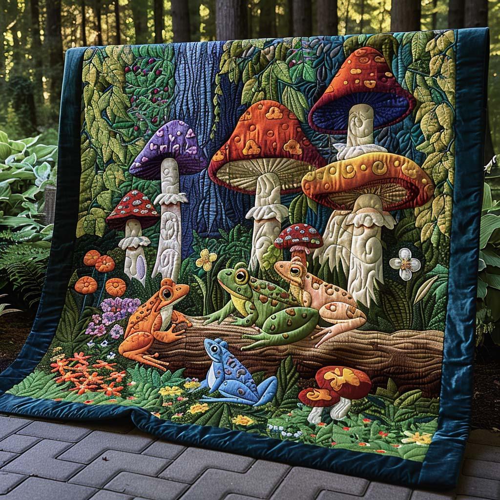 Gentle Frog Quilt Blanket - Quilted Blanket by Wild and Way