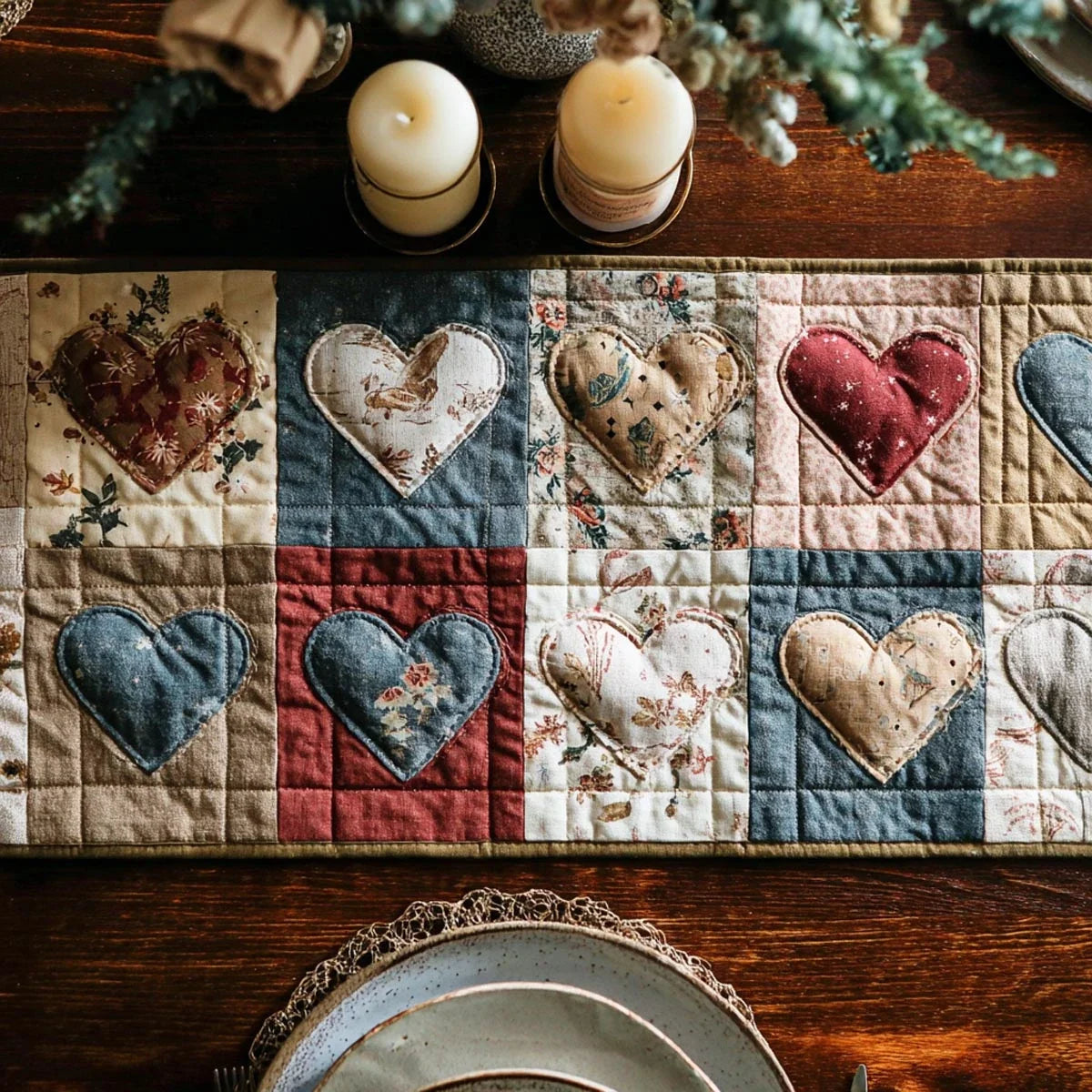 Gentle Love Quilted Table Runner