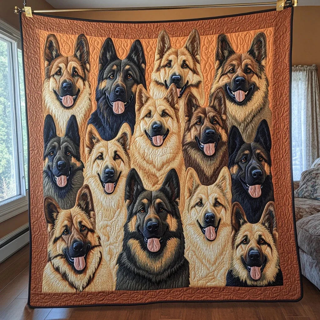 German Shepherd Charm Quilt Blanket
