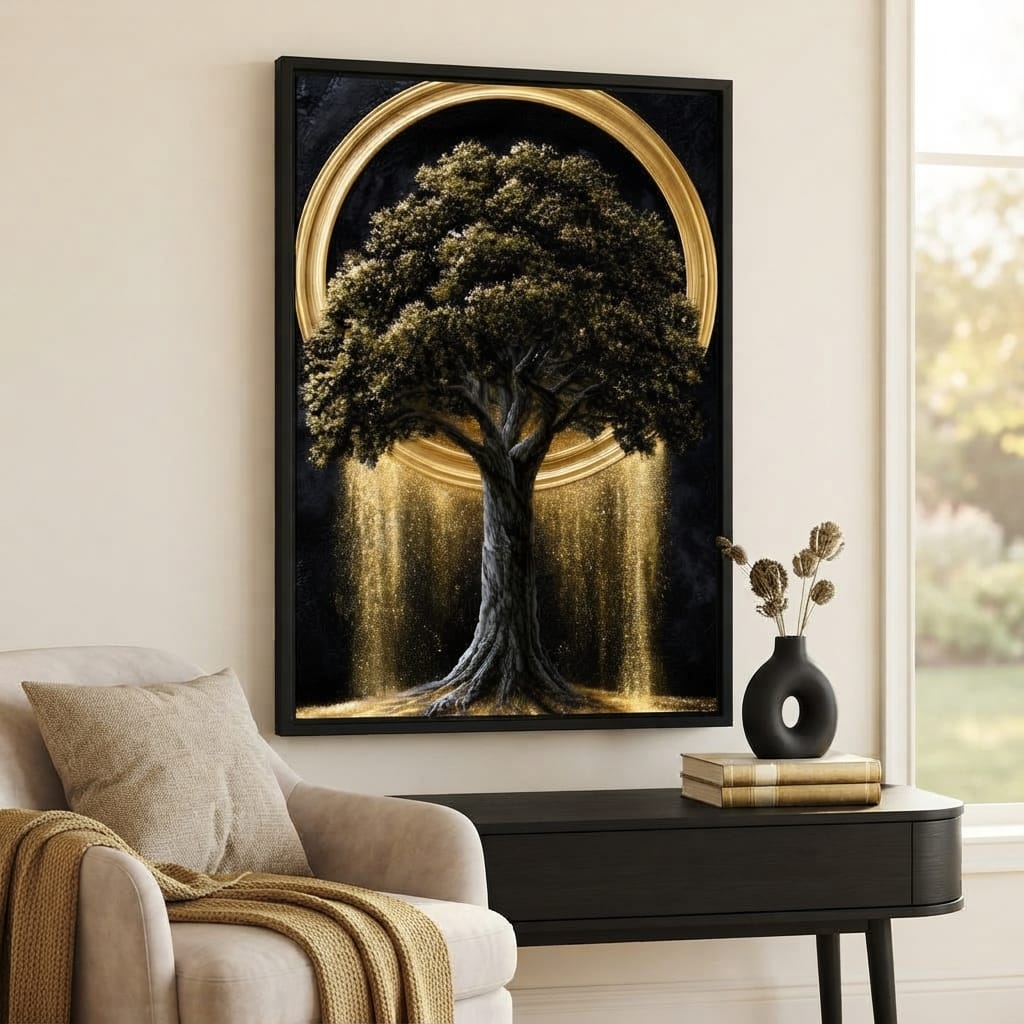 Gilded Roots of Eternal Radiance Canvas Wall Art