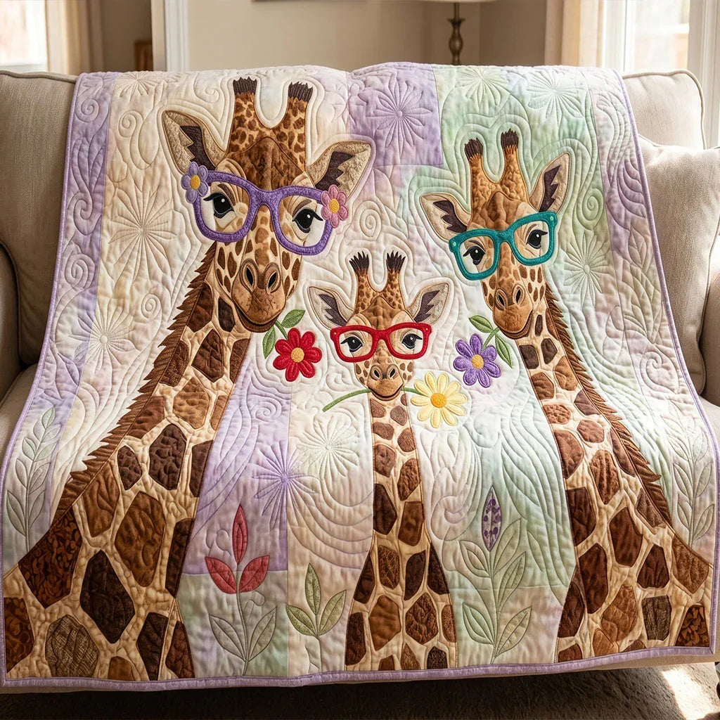 Giraffe Meadow Quilt Blanket - Quilted Blanket by Wild and Way