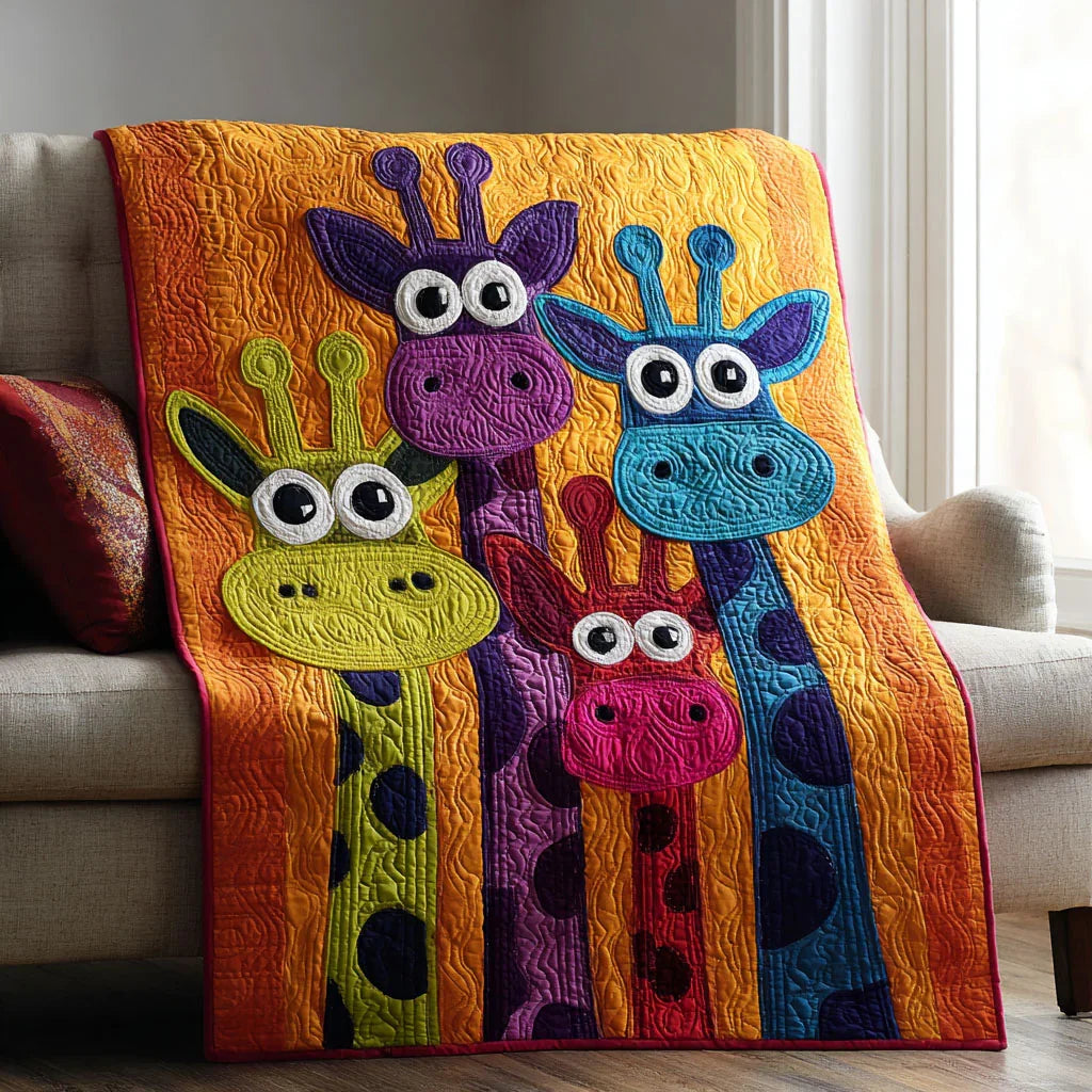 Giraffe Spirit Quilt Blanket - Quilted Blanket by Wild and Way