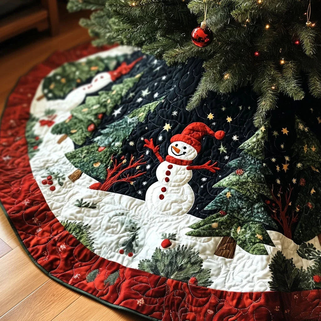 Glisten and Glow Quilted Christmas Tree Skirt