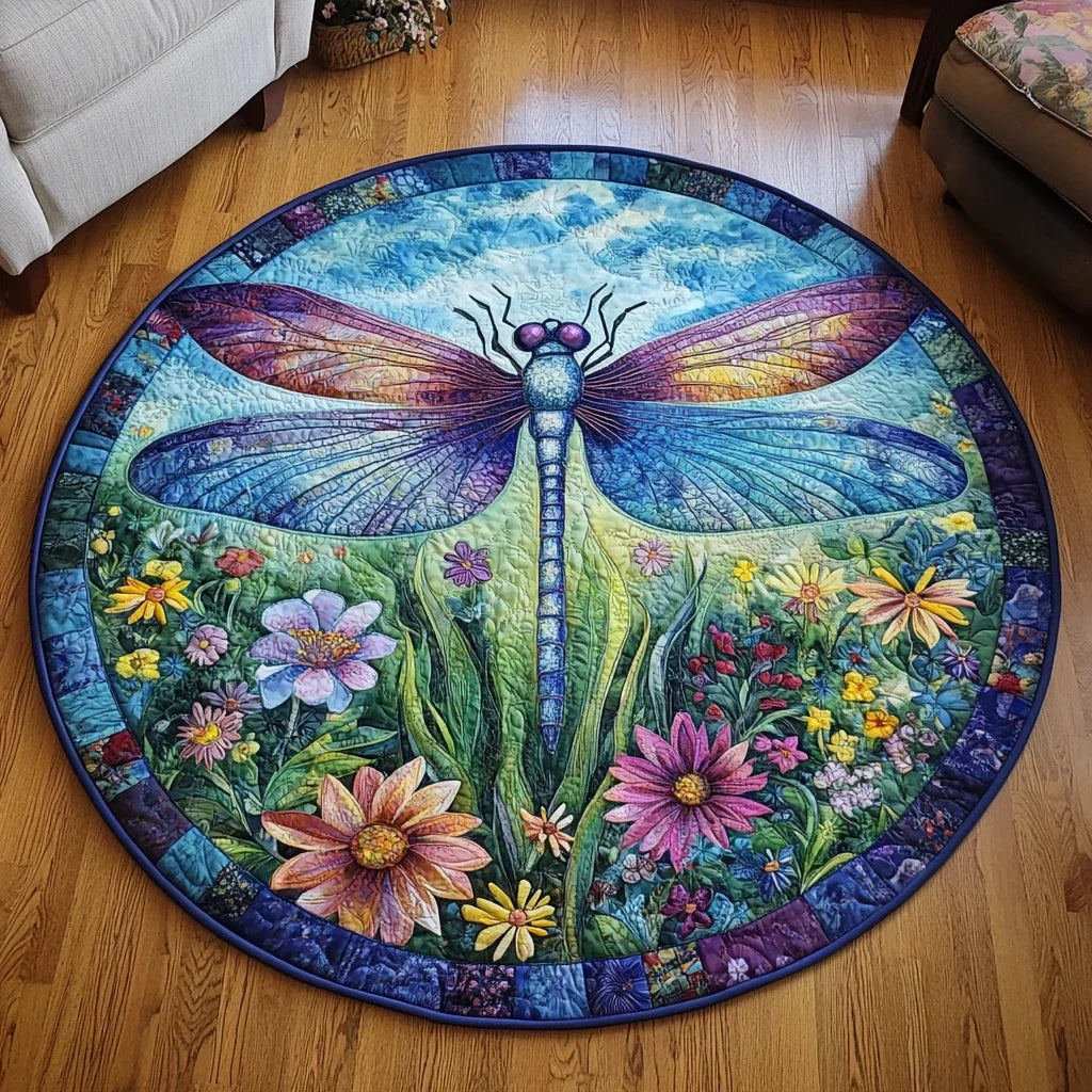 Glittering Flight Quilted Round Mat