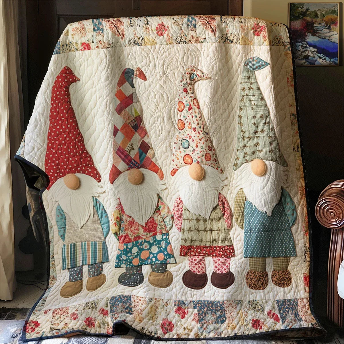 Gnome Gathering Quilt Blanket