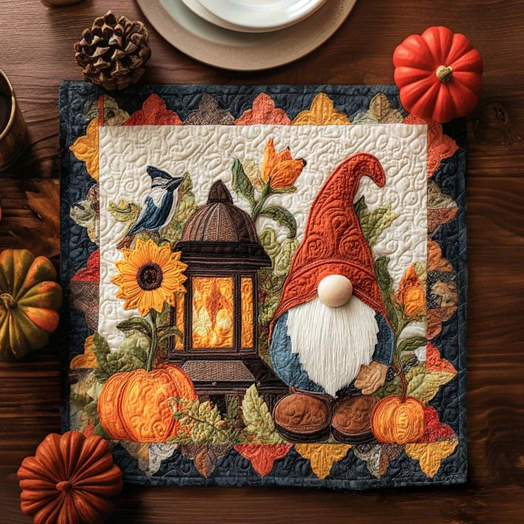 Gnome Season Joy Quilted Table Topper