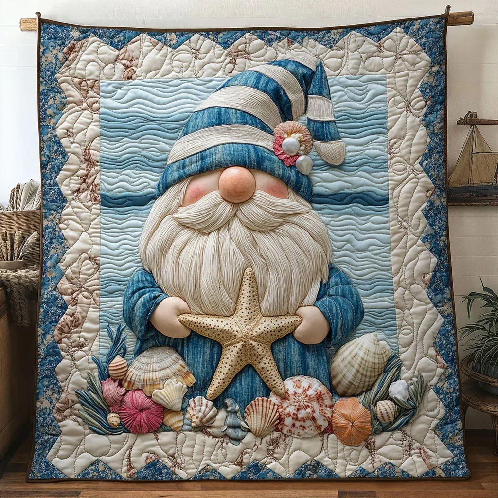 Gnome Starfish Joy Quilt Blanket