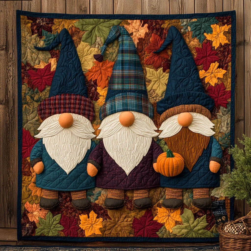 Gnomebody Does Fall Like Us Quilt Blanket