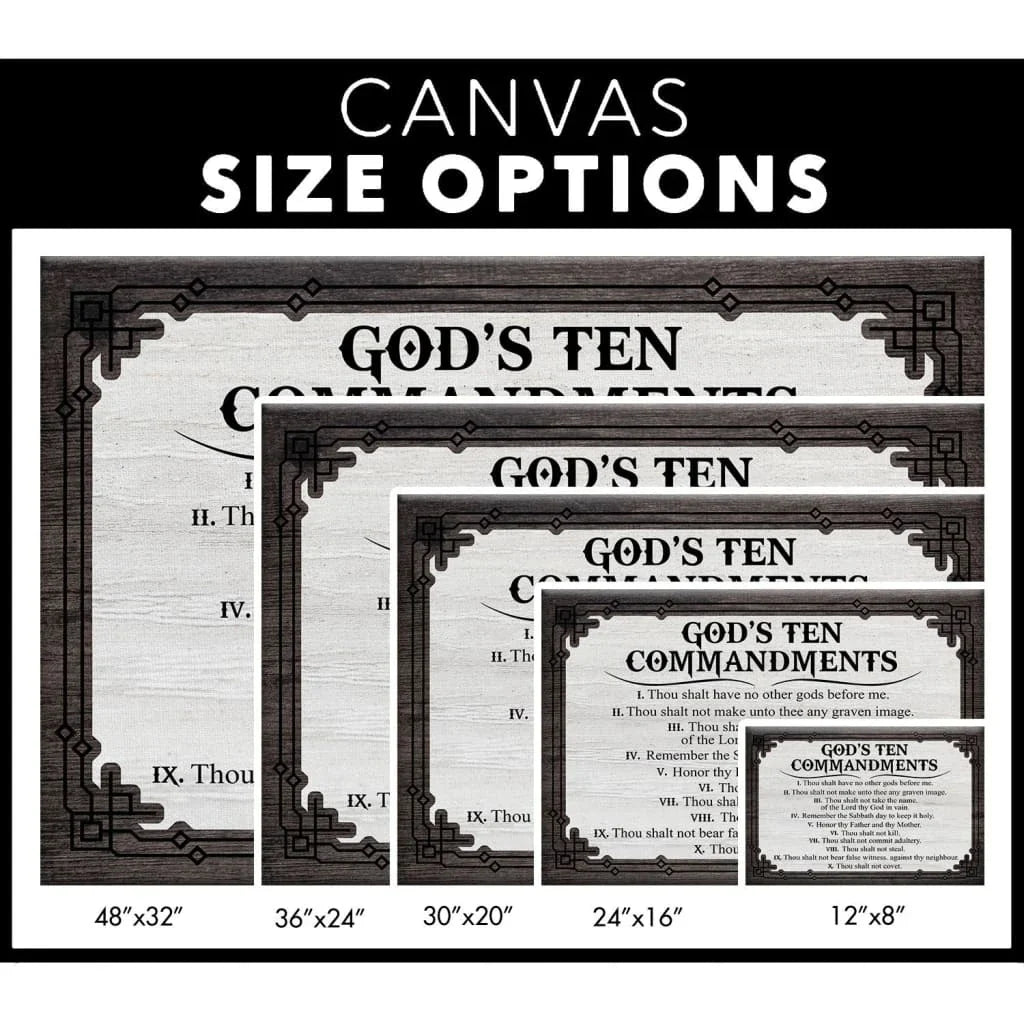 god s ten commandments wall art canvas (Landscape) (view 4)