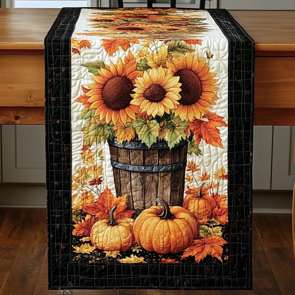Golden Autumn Quilted Table Runner
