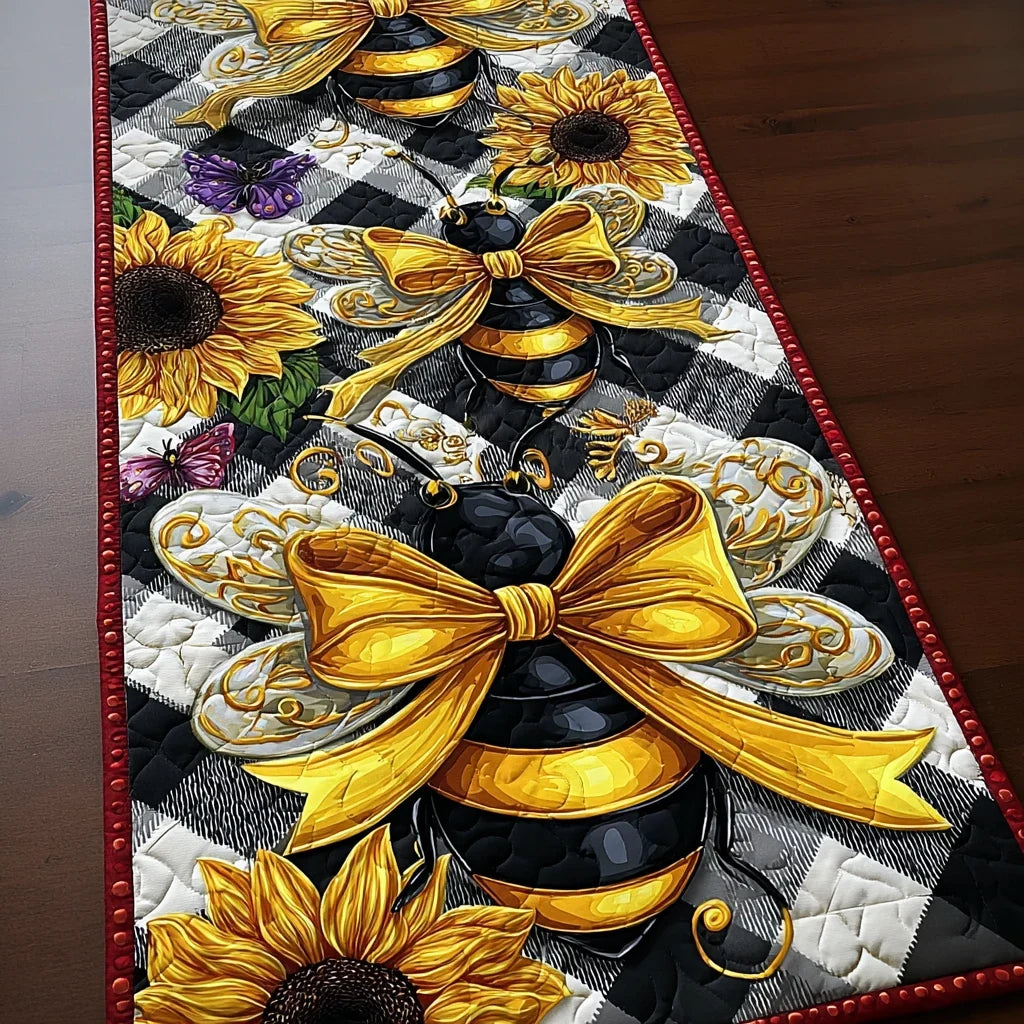 Golden Bee Quilted Table Runner
