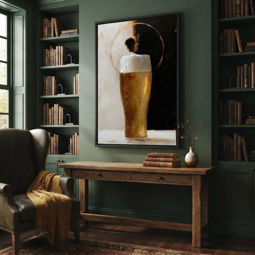 Golden Beer Against the Divide Canvas Wall Art