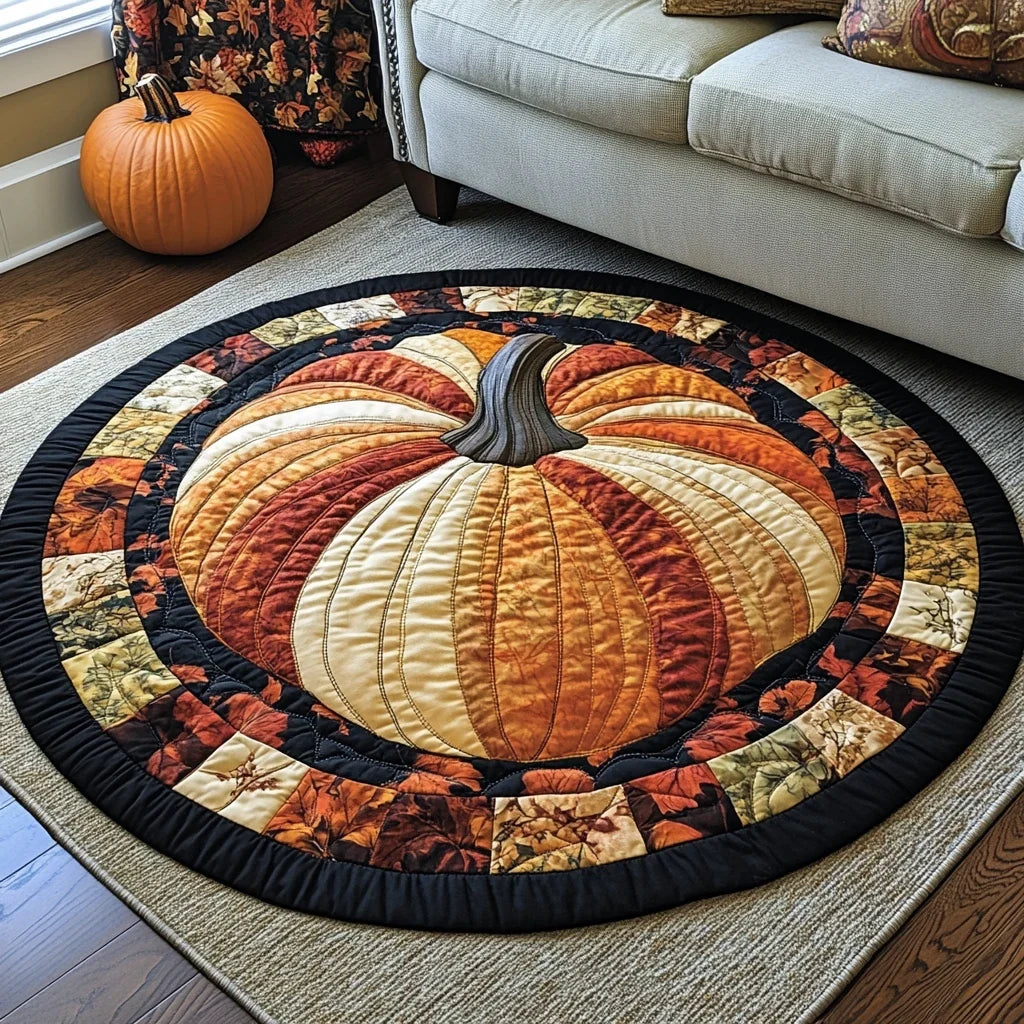 Golden Bliss Quilted Round Mat