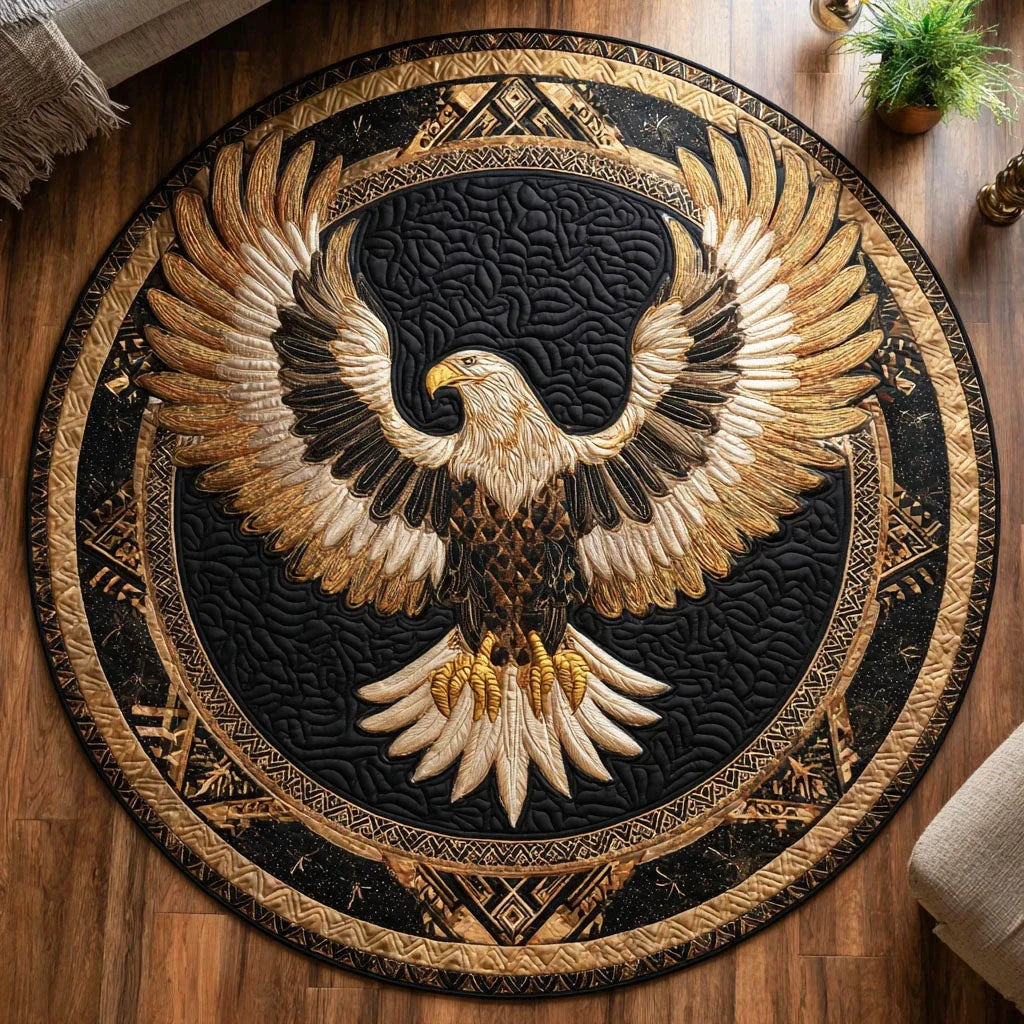Golden Eagle Quilted Round Mat
