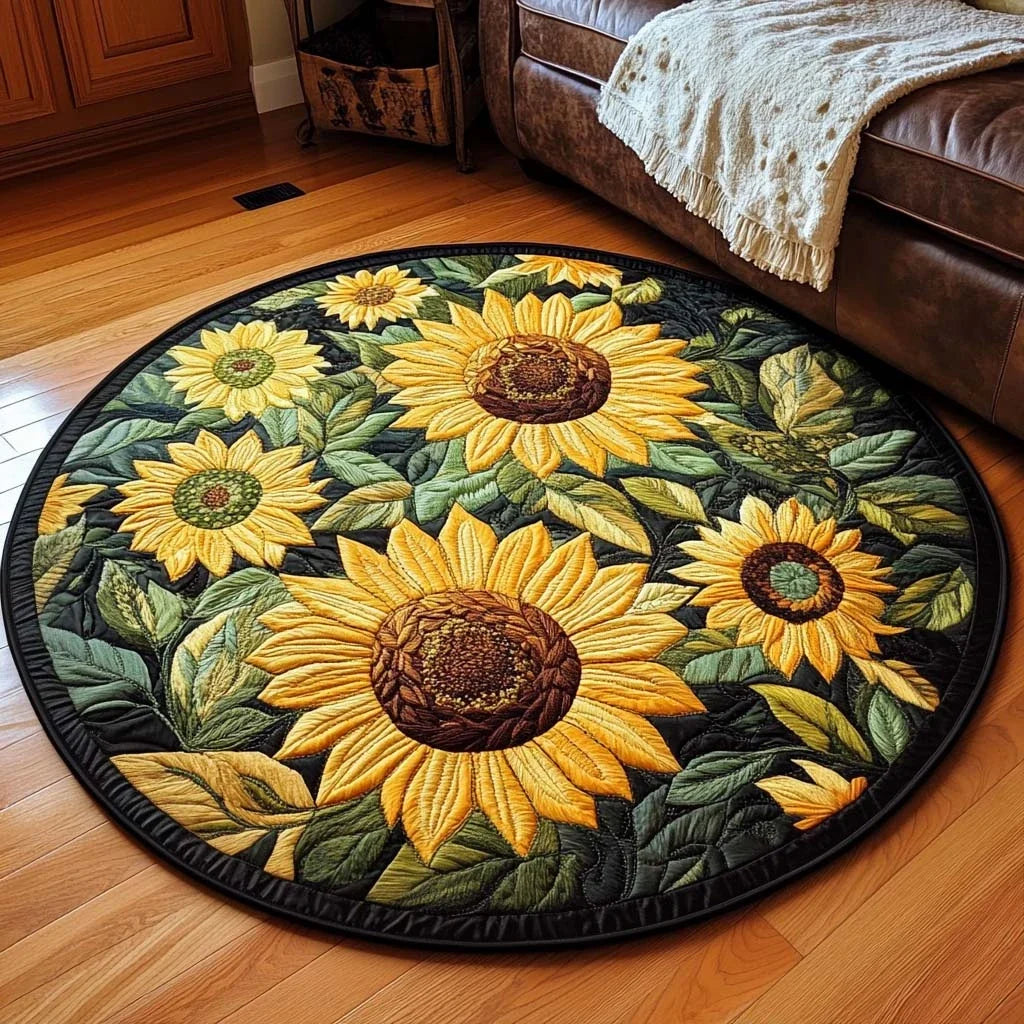 Golden Ensemble Quilted Round Mat