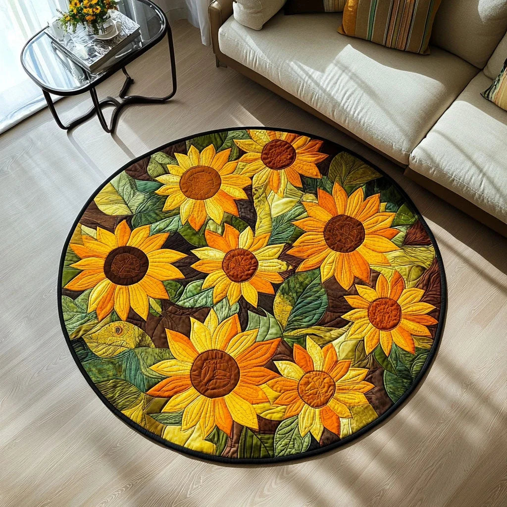 Golden Fields Quilted Round Mat