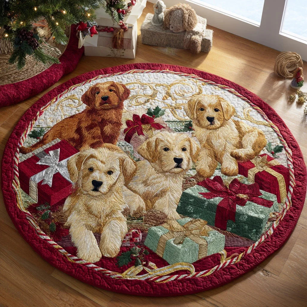 Golden Gathering Quilted Round Mat