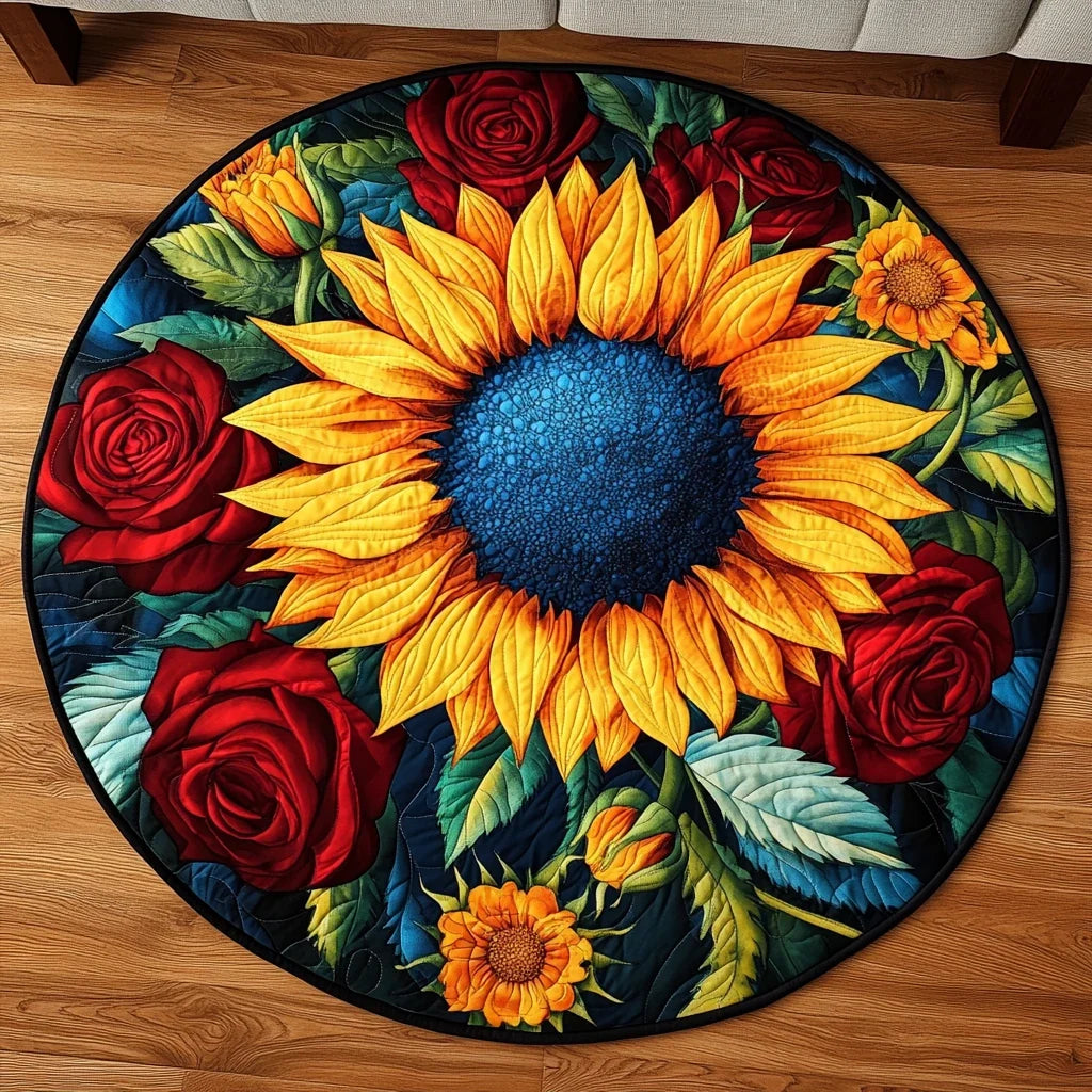 Golden Glory Quilted Round Mat