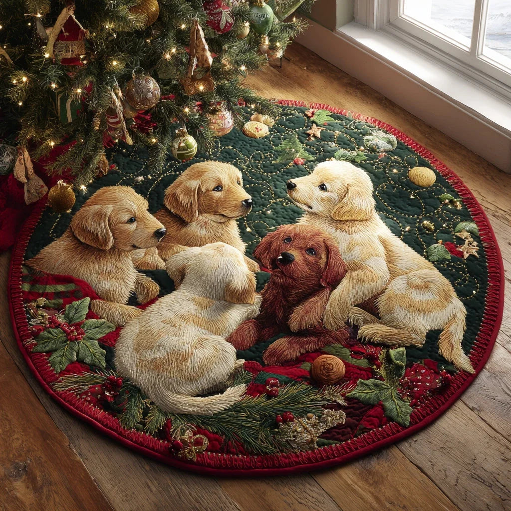 Golden Glow Quilted Round Mat